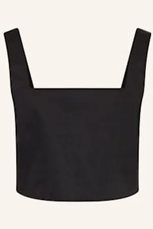 Calvin Klein Krótki Top Z Dodatkiem Lnu schwarz