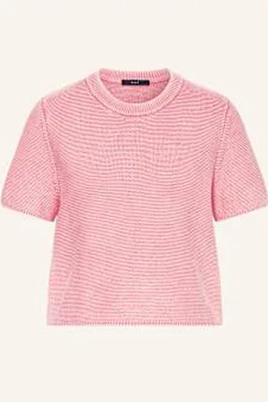 Oui Dzianinowa Koszulka Z Wycięciem rosa