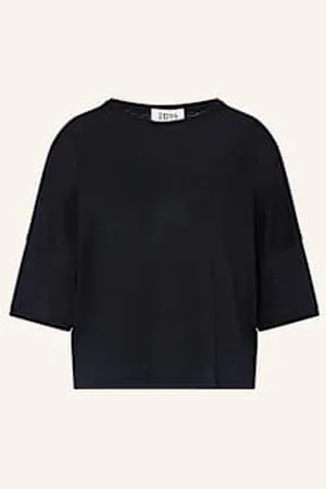 Drykorn Sweter Kusia Z Lnu Z Rękawami 3/4 blau