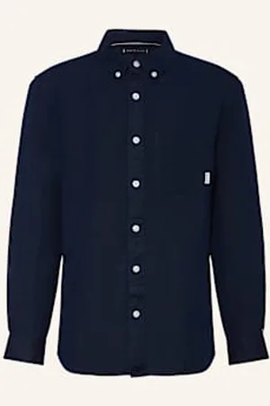 Tommy Hilfiger Koszula Z Dodatkiem Lnu Regular Fit blau