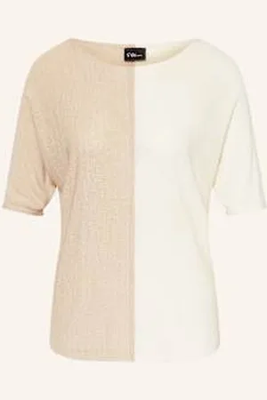 QS by s.Oliver Dzianinowa Koszulka beige