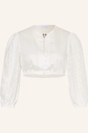 Anno Domini Apparel Bluzka Bawarska Caro Z Rękawami 3/4 weiss