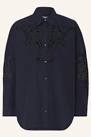 Essentiel Antwerp Koszula Oversize Hoofd Z Koronką blau