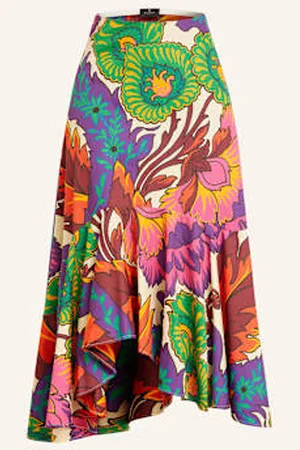 Etro Spódnica Z Wolantami pink