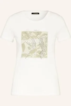 More & More T-Shirt Z Obszyciem Ozdobnymi Kamykami weiss