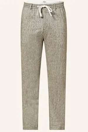 Drykorn Spodnie Deger W Stylu Dresowym Regular Fit Z Lnem gruen