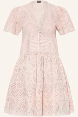 HUGO BOSS Sukienka Debrody Z Dziurkowanej Koronki rosa