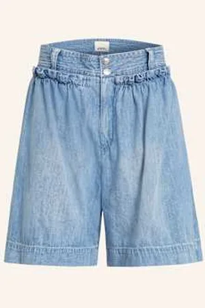 Isabel Marant Szorty Jeansowe Ingrid Z Falbankami blau