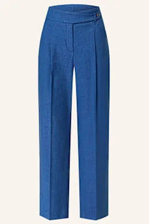 Windsor Spodnie Z Lnem blau