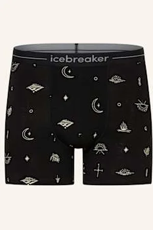 Icebreaker Bokserki Z Bielizny Funkcyjnej Anatomica Z Wełny Merino schwarz