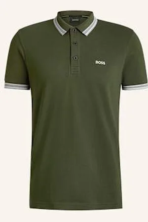 HUGO BOSS Koszulka Polo Z Piki Paddy Curved Regular Fit gruen