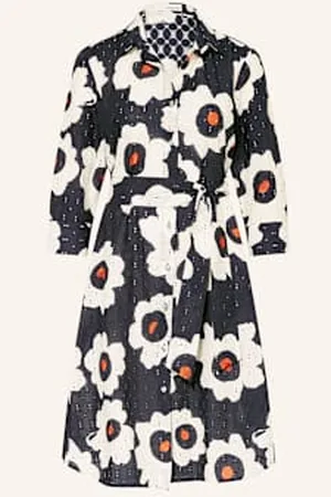 Rossana Diva Sukienka Koszulowa Embroidery Z Dziurkowanej Koronki blau
