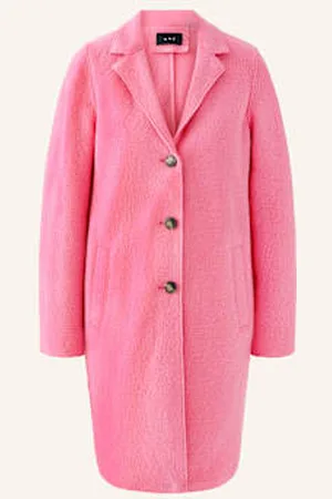 Oui Płaszcz Wełniany pink