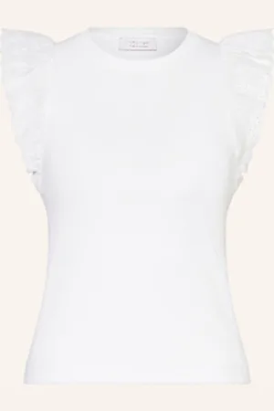 Rich & Royal Top Z Dziurkowaną Koronką weiss