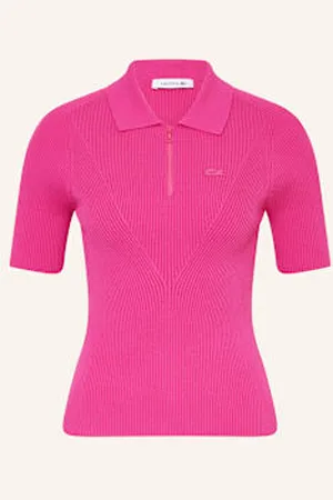 Lacoste Dzianinowa Koszulka pink