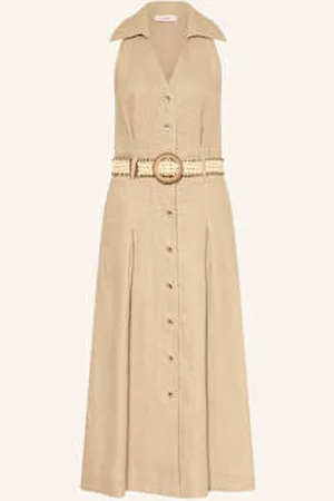 Reiss Sukienka Koszulowa Annie Z Lnu beige