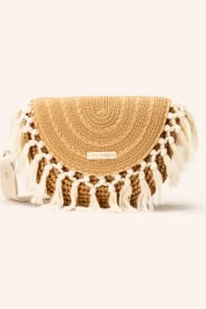 HEY MARLY Torba Na Ramię Straw Half Moon braun