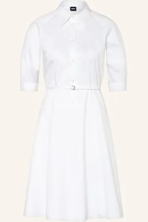 HUGO BOSS Sukienka Koszulowa Delaurena Z Rękawami 3/4 weiss