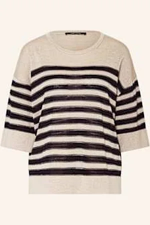 Comma, Sweter Z Rękawami 3/4 Z Błyszczącą Przędzą beige