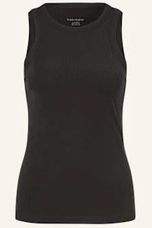 Icebreaker Tank Top Lotus Z Wełną Merino schwarz