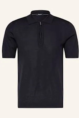 Maerz Koszulka Polo Z Dzianiny Z Wełny Merino blau