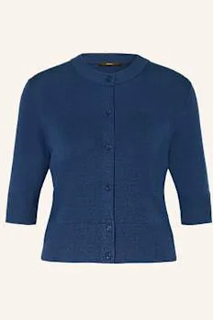 Windsor Kardigan Z Jedwabiu, Z Rękawami 3/4 blau