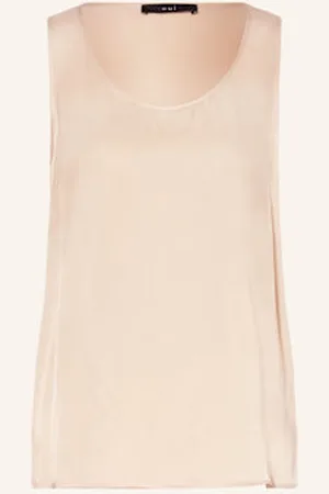 Oui Bluzka Bez Rękawów Z Satyny beige