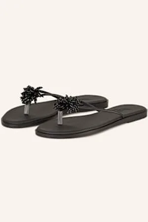 Ancient Greek Sandals Japonki Cleo Z Ozdobnymi Kamykami schwarz