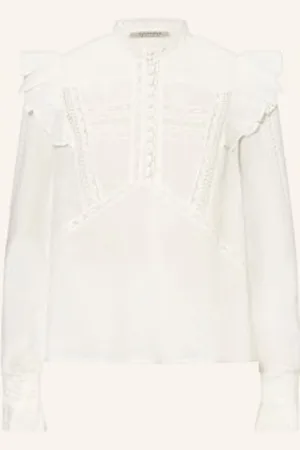 AllSaints Bluzka Heather Z Wolantami weiss
