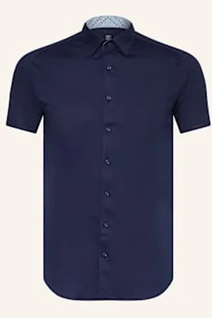 DESOTO Koszula Z Krótkim Rękawem Extra Slim Fit blau