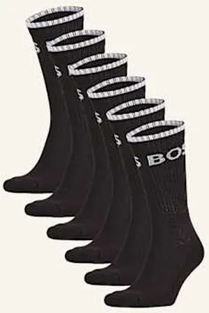 HUGO BOSS Skarpety Qs, 6 Par schwarz
