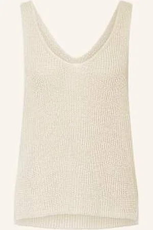 Part Two Top Z Dzianiny Rebeccapw Z Lnem beige