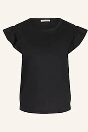 lilienfels T-Shirt Z Falbankami schwarz