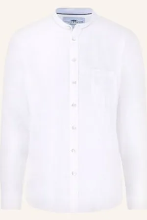 Fynch-Hatton Koszula Z Lnu Regular Fit weiss