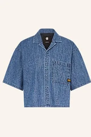G-Star Krótka Bluzka Jeansowa blau