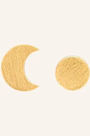 Lulu Copenhagen Kolczyk Na Sztyft Family To The Moon And Back Ze Srebra Sterling 925 gold