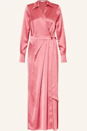 Riani Sukienka Z Satyny W Stylu Kopertowym pink