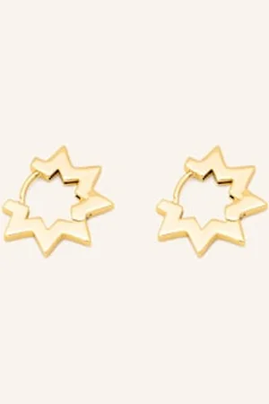 Lulu Copenhagen Kolczyki Star Hoops gold