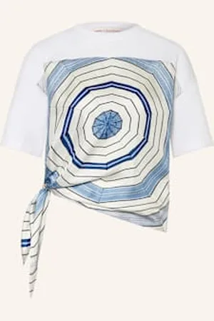 Sandro T-Shirt Z Mieszanki Materiałów blau