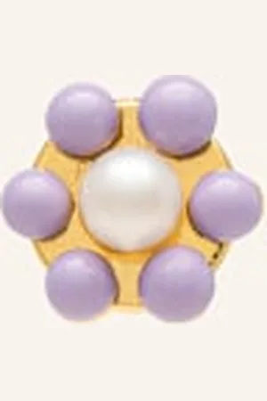 Lulu Copenhagen Kolczyk Na Sztyft Bouquet Purple Flower gold