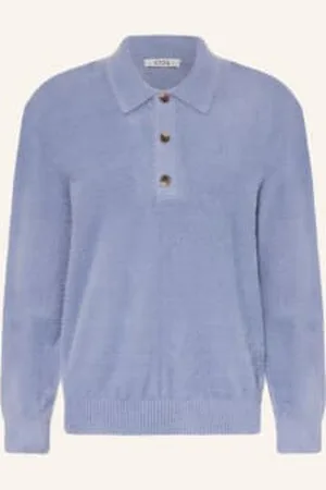 COS Koszulka Polo Z Dzianiny Relaxed Fit blau