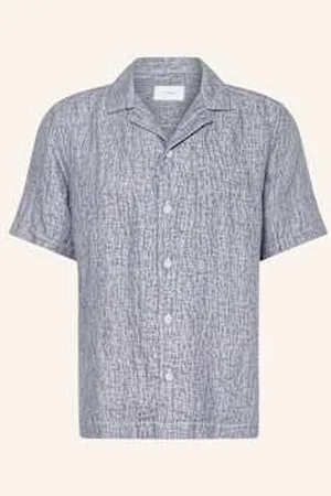 Eton Koszula Z Klapami Comfort Fit Z Lnu blau