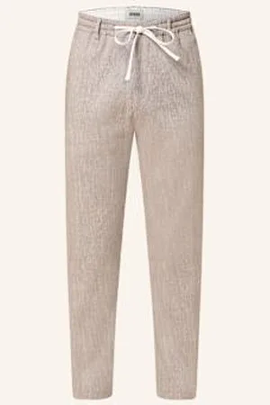 Drykorn Spodnie Deger W Stylu Dresowym Regular Fit Z Lnem beige