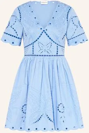 Claudie Pierlot Sukienka Z Dziurkowanej Koronki blau