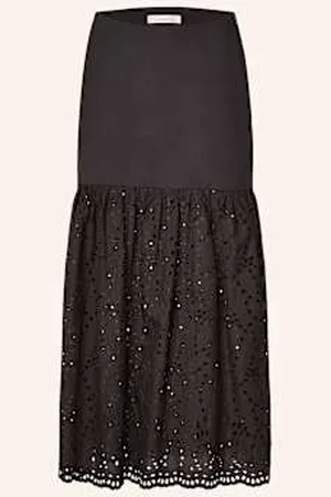 INWEAR Spódnica Faithiw Z Dziurkowaną Koronką schwarz