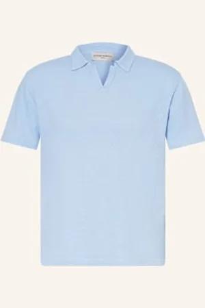 OFFICINE GENERALE Koszulka Polo Simon Z Lnem blau