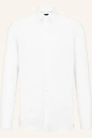 HUGO BOSS Koszula Z Lnu Hank Slim Fit weiss