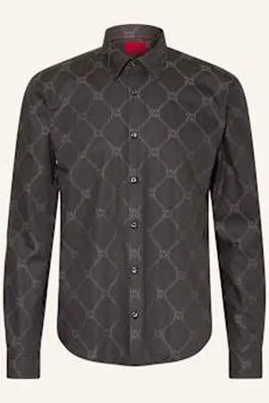 HUGO BOSS Koszula Ermo Casual Slim Fit schwarz