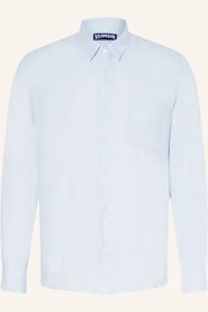 Vilebrequin Koszula Z Lnu Regular Fit blau