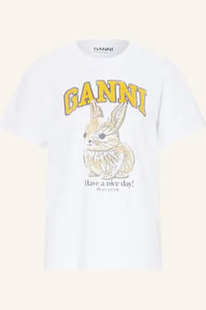 Ganni T-Shirt Baby Bun weiss